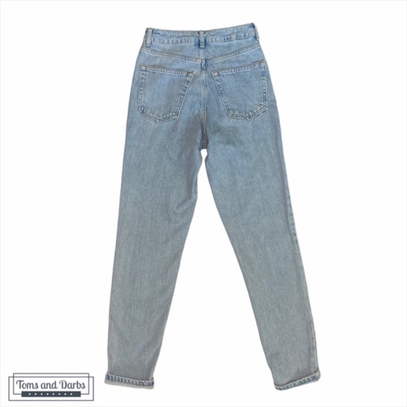 TOPSHOP Premium Distressed Mom Jeans 25W x 32L - Picture 4 of 8